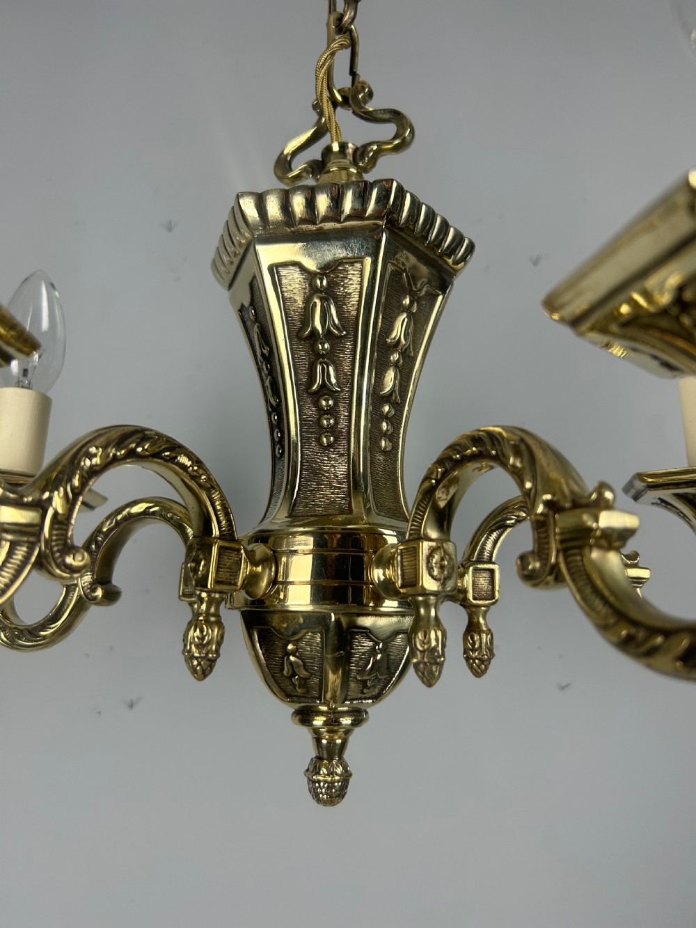 French Repolished Brass 5 Light Antique Chandelier View VIII