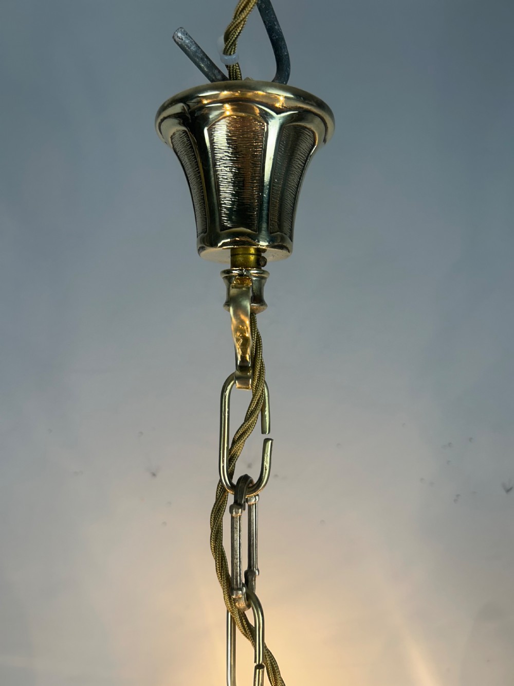 French Repolished Brass 5 Light Antique Chandelier View XIV