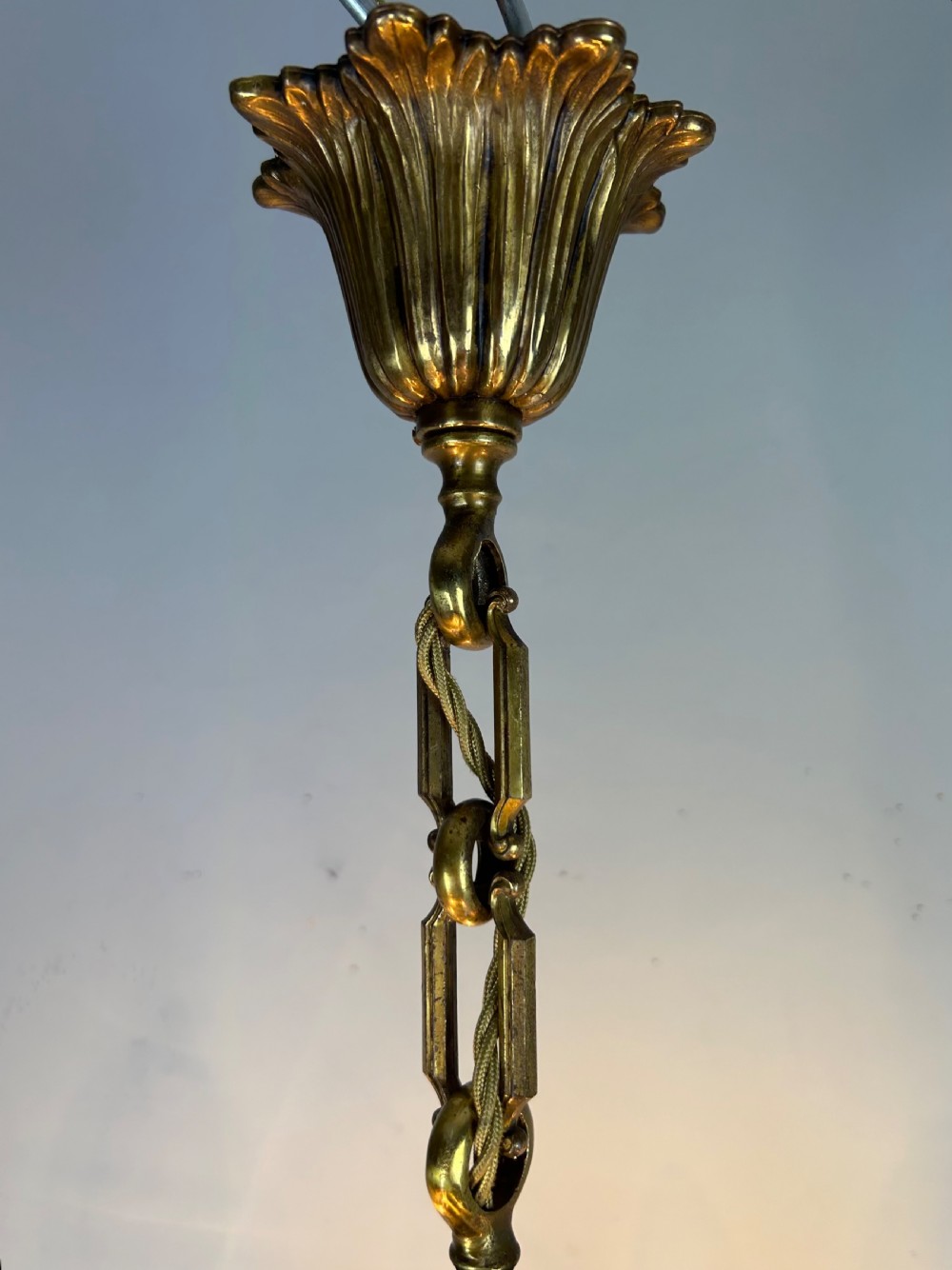 French Bronze Empire 5 Light Antique Chandelier View III