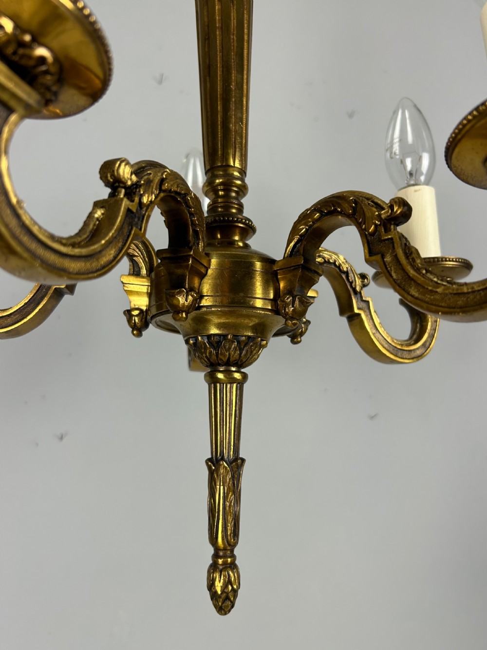 French Bronze Empire 5 Light Antique Chandelier View VIII