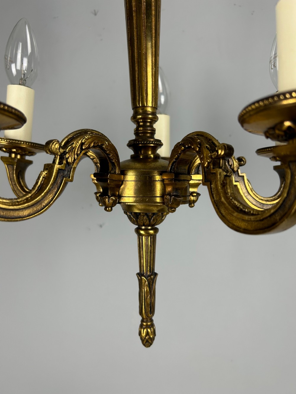 French Bronze Empire 5 Light Antique Chandelier View XIII