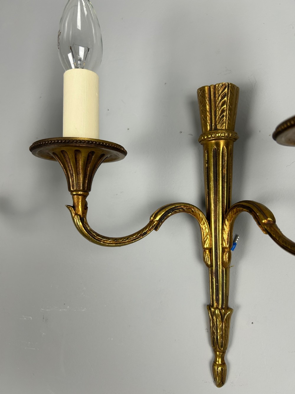 French Pair Of Gilded Empire Antique Wall Lights View II