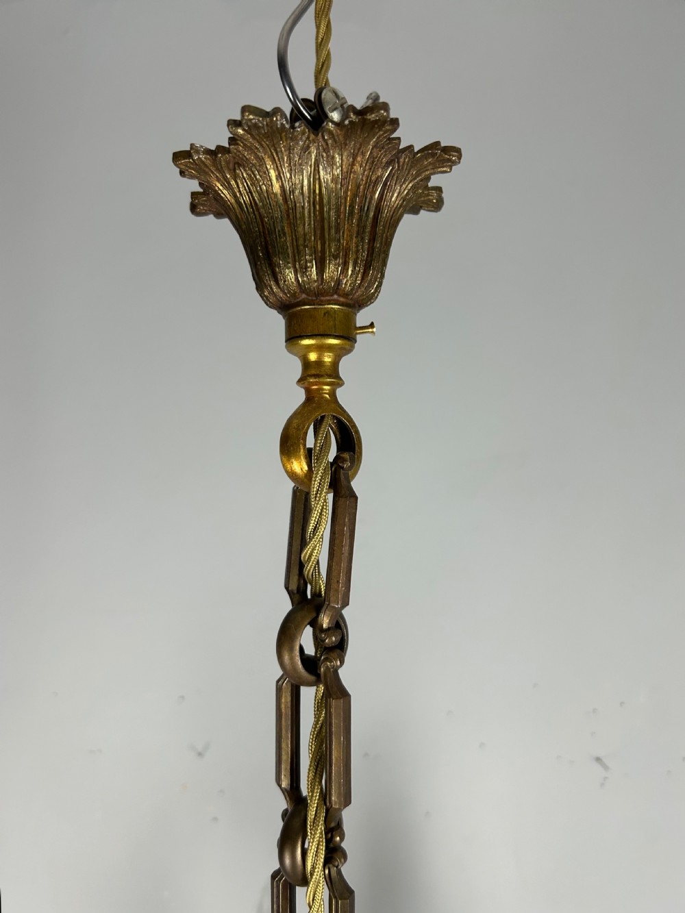 French Gilded Bronze 5 Light Antique Chandelier View V