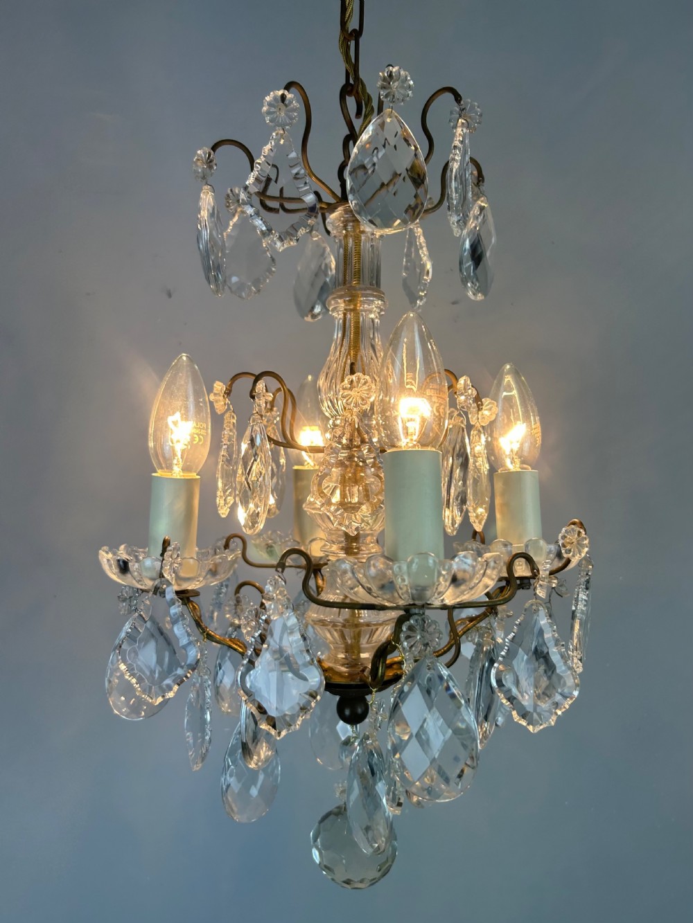 French 4 Light Mini Crystal Chandelier  View VI