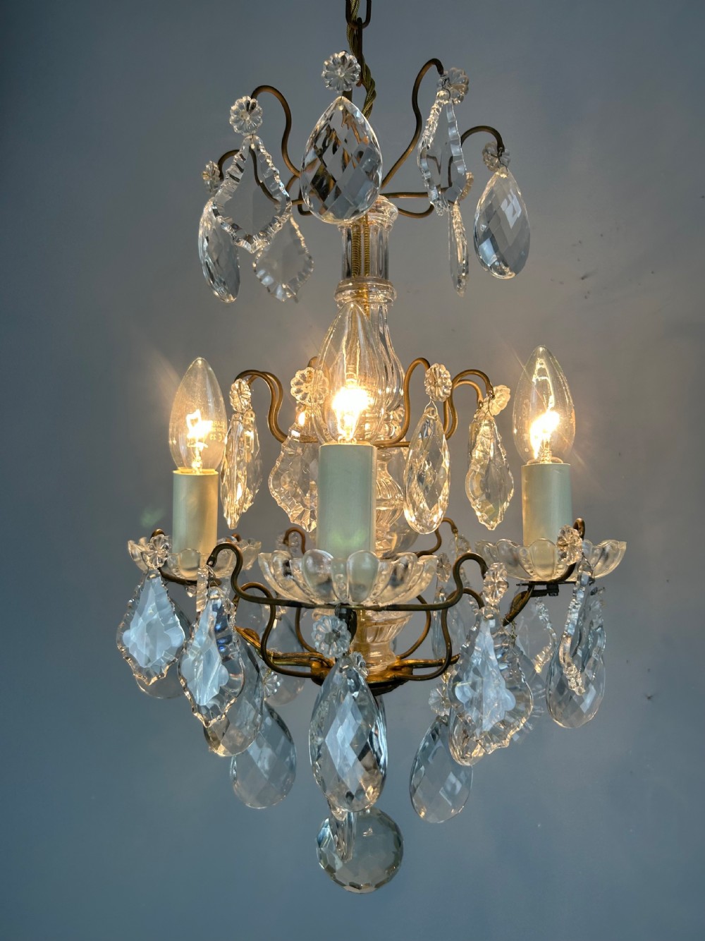 French 4 Light Mini Crystal Chandelier  View VII