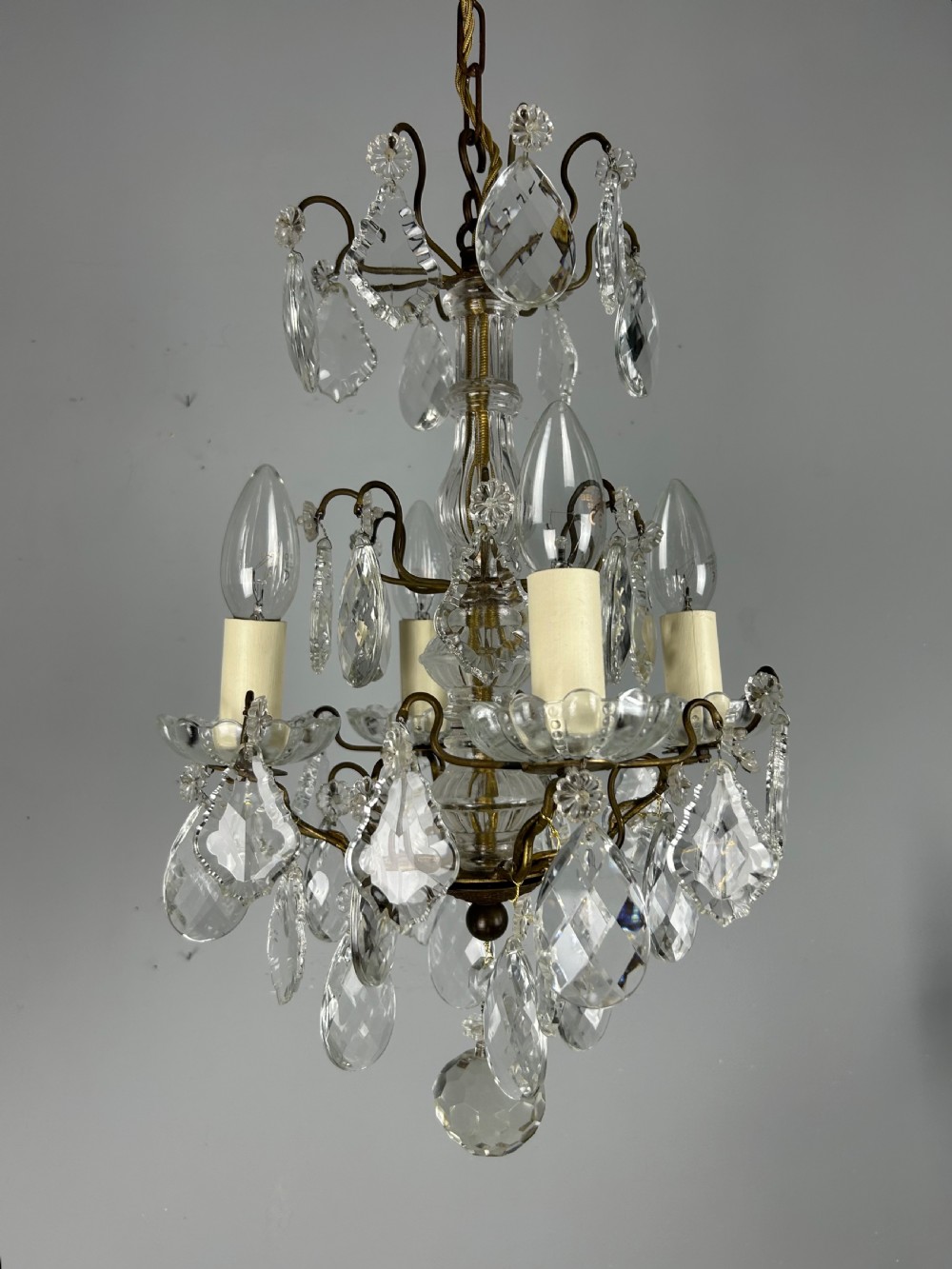 French 4 Light Mini Crystal Chandelier  View VIII