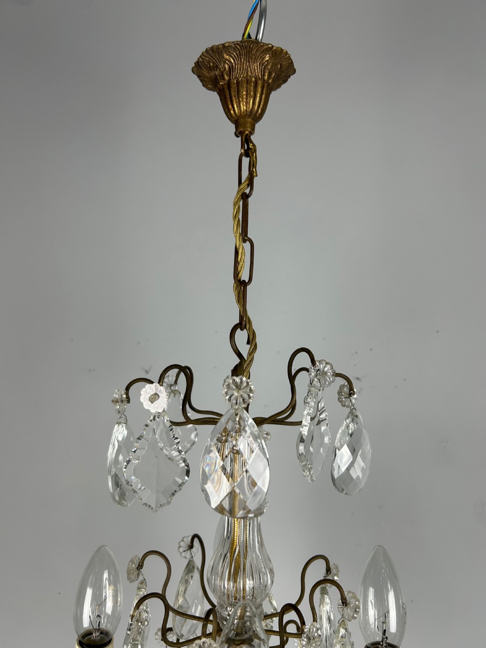 French 4 Light Mini Crystal Chandelier  View IX