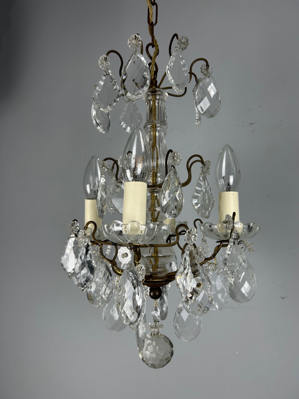 French 4 Light Mini Crystal Chandelier  View X