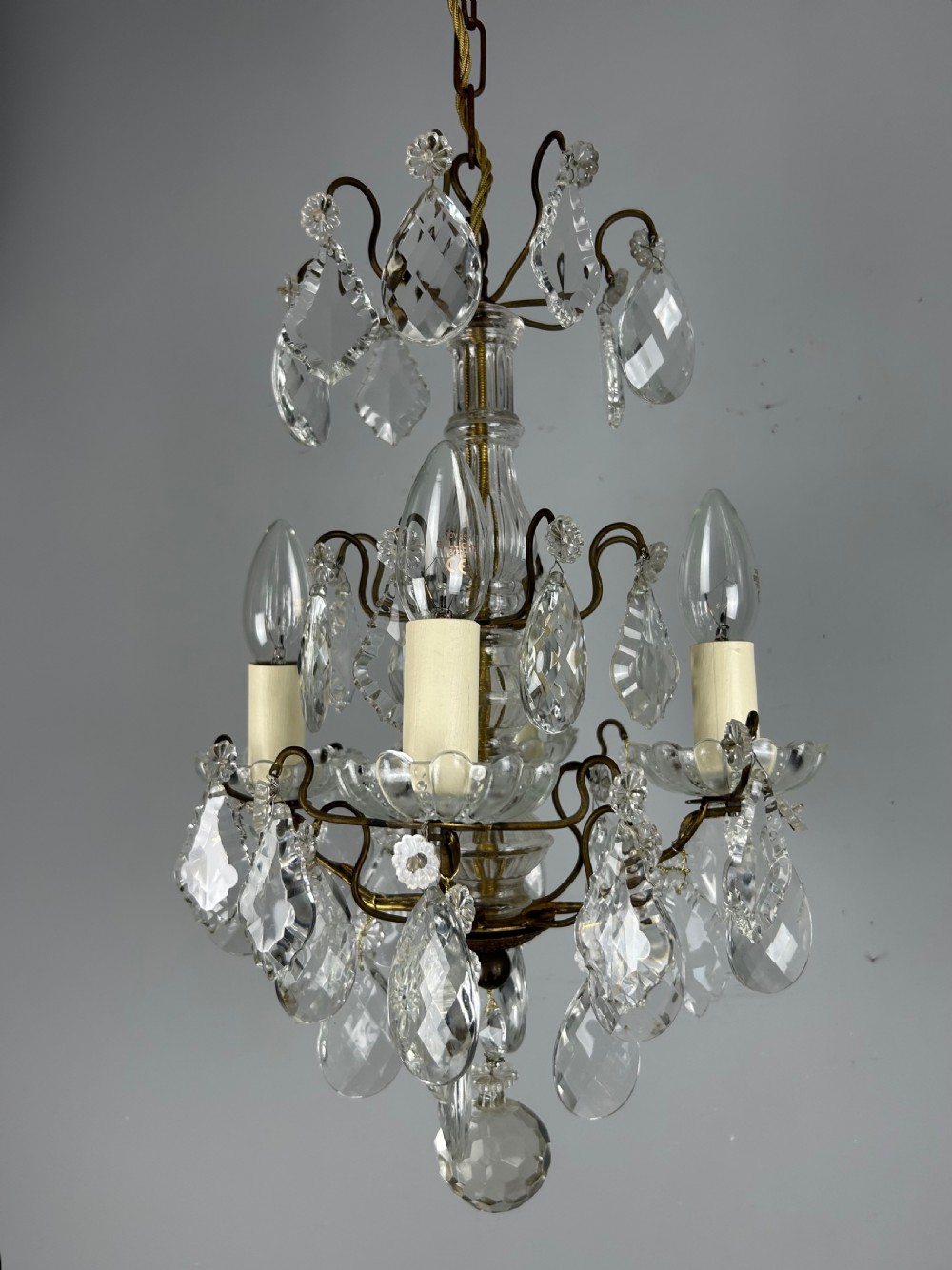 French 4 Light Mini Crystal Chandelier  View XI