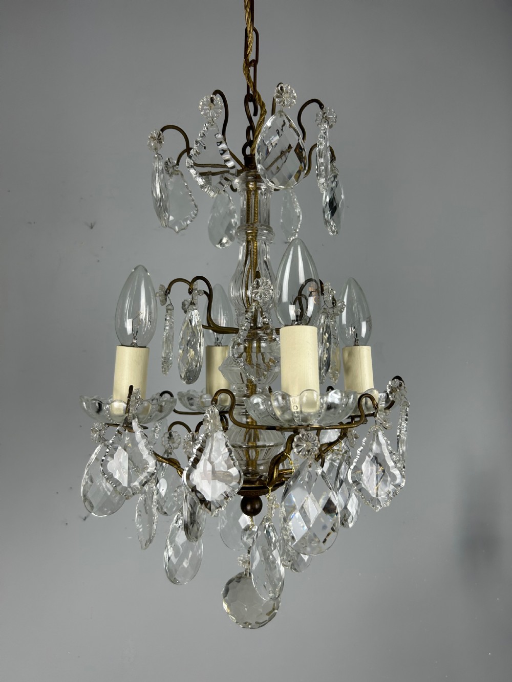 French 4 Light Mini Crystal Chandelier  View XIV