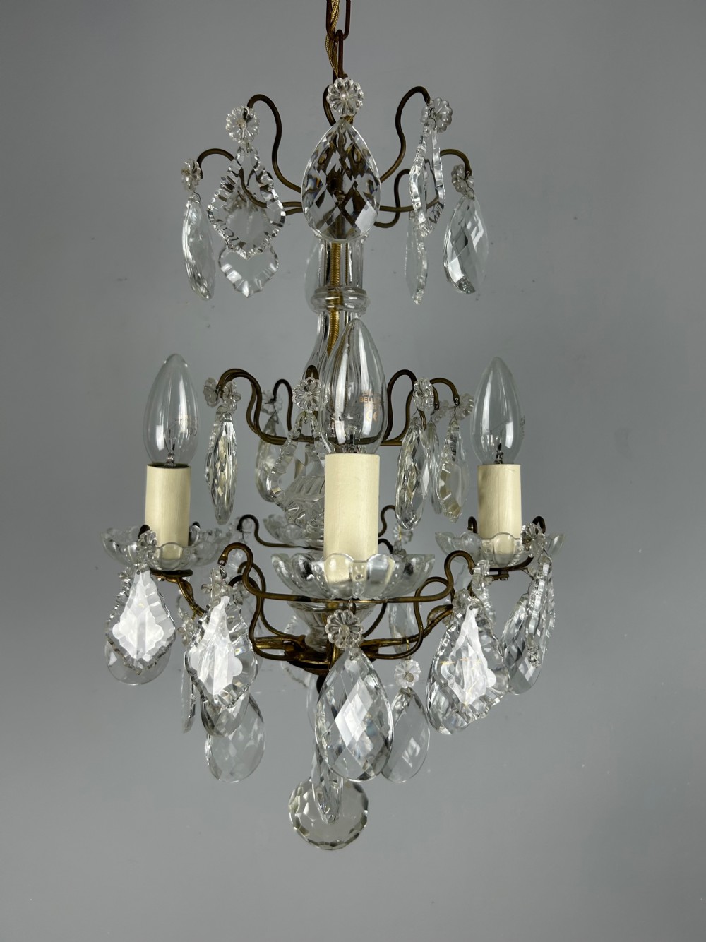 French 4 Light Mini Crystal Chandelier  View XV
