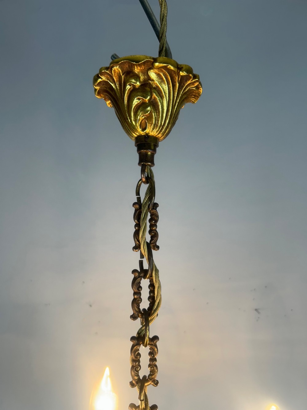 Small French Gilded 4 Light Chandelier View III
