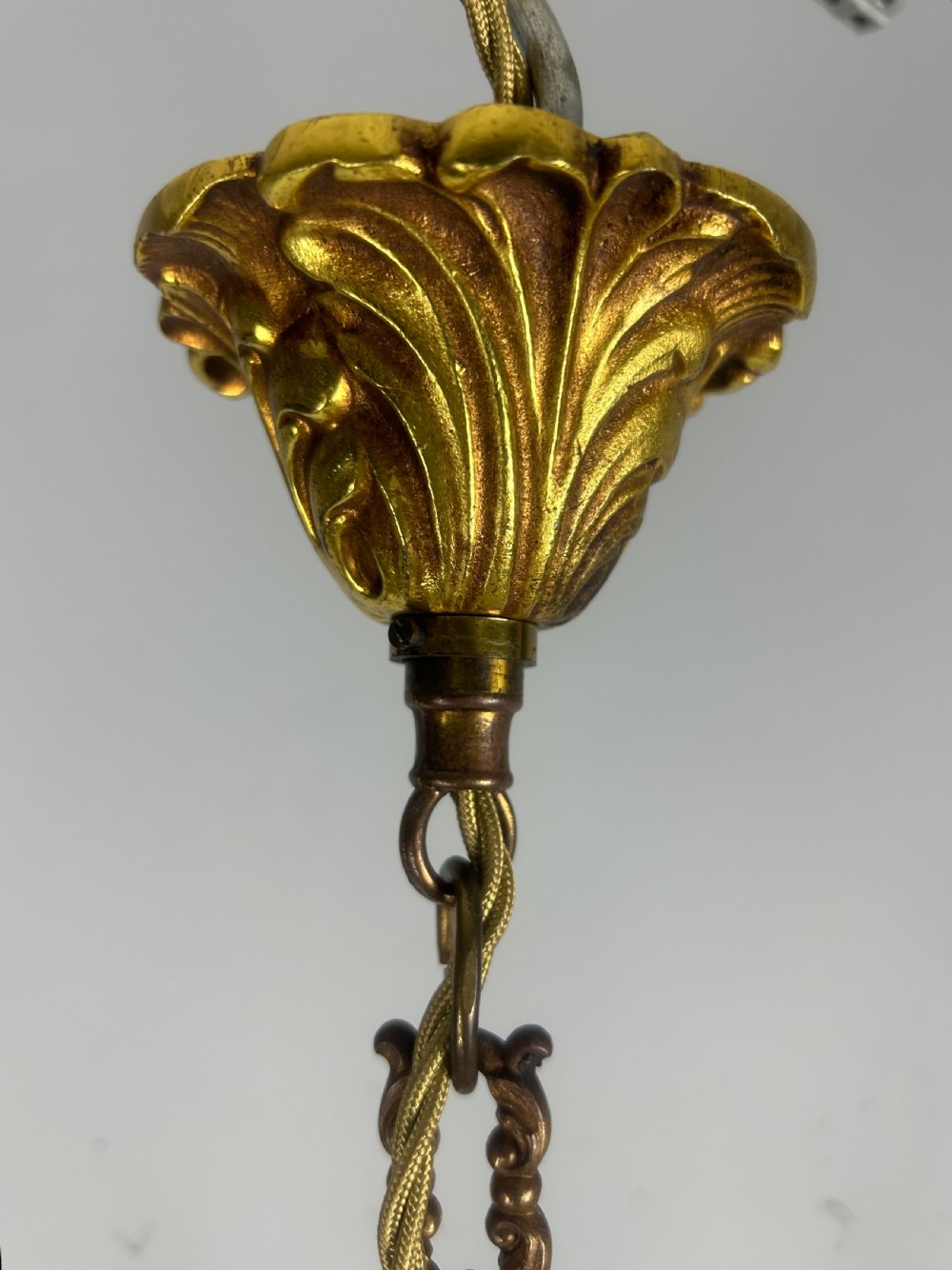 Small French Gilded 4 Light Chandelier View VI
