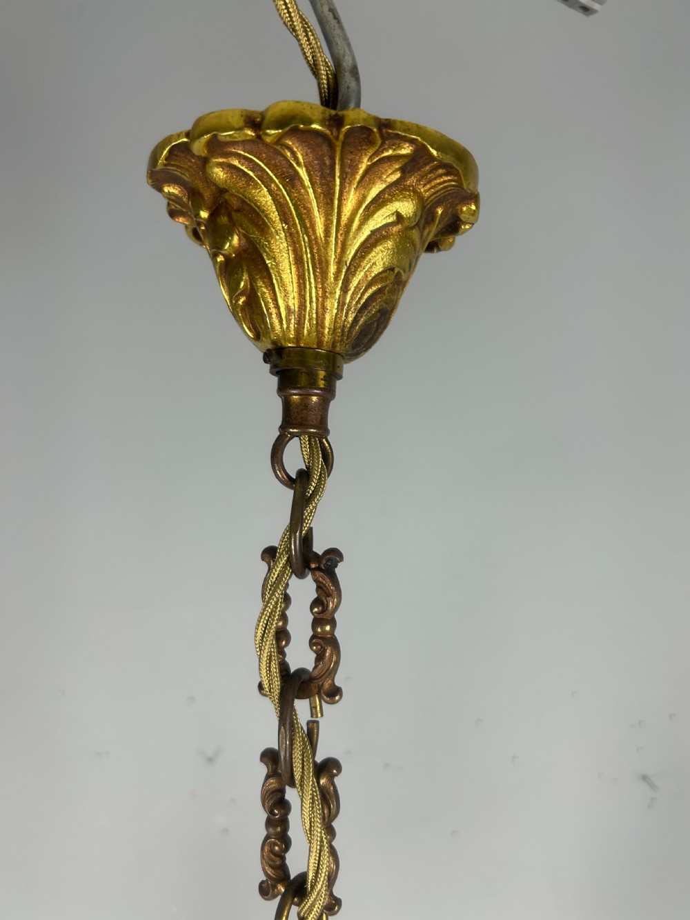 Small French Gilded 4 Light Chandelier View VIII