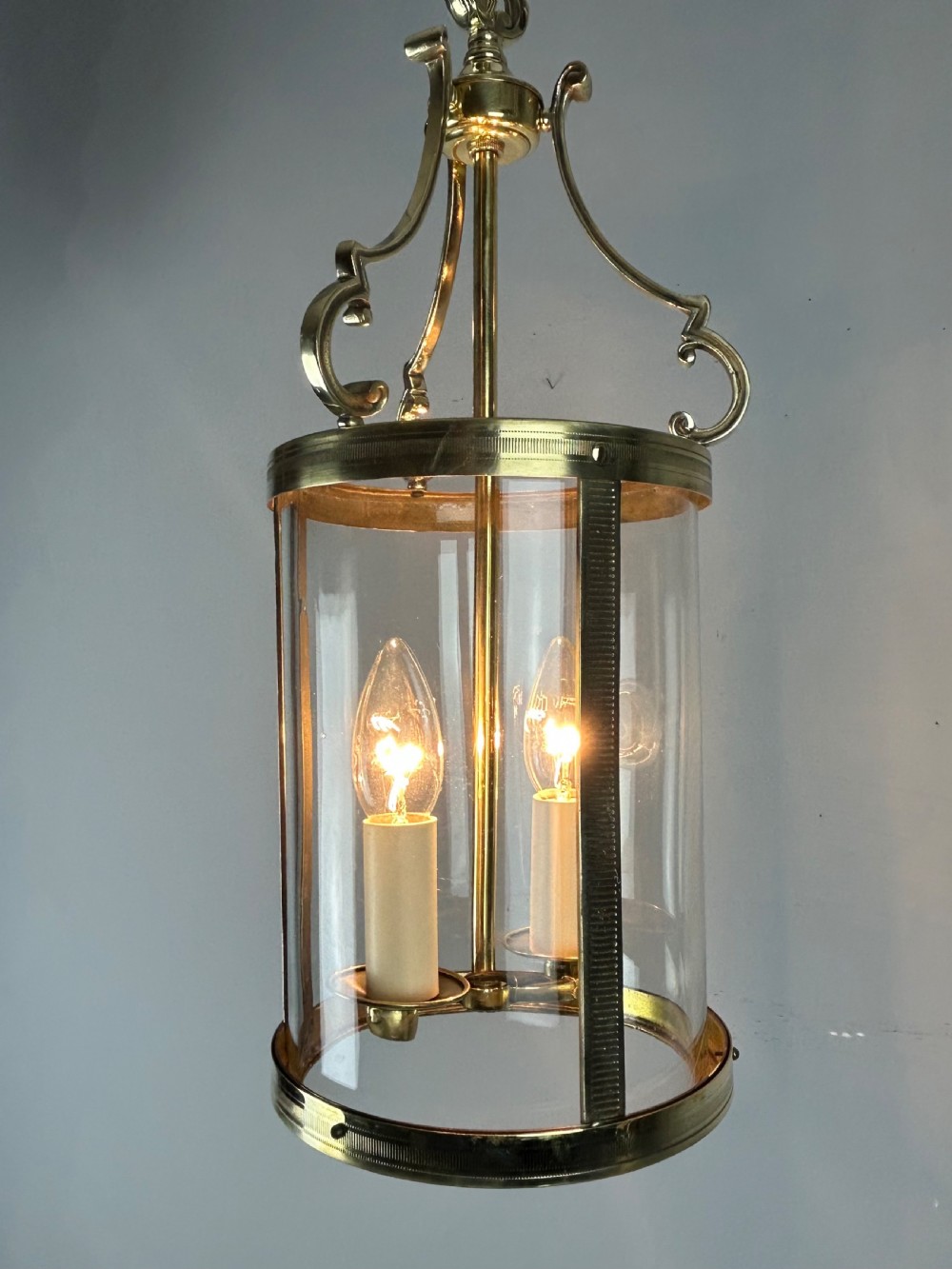 French Polished Brass Twin Light Lantern View IV