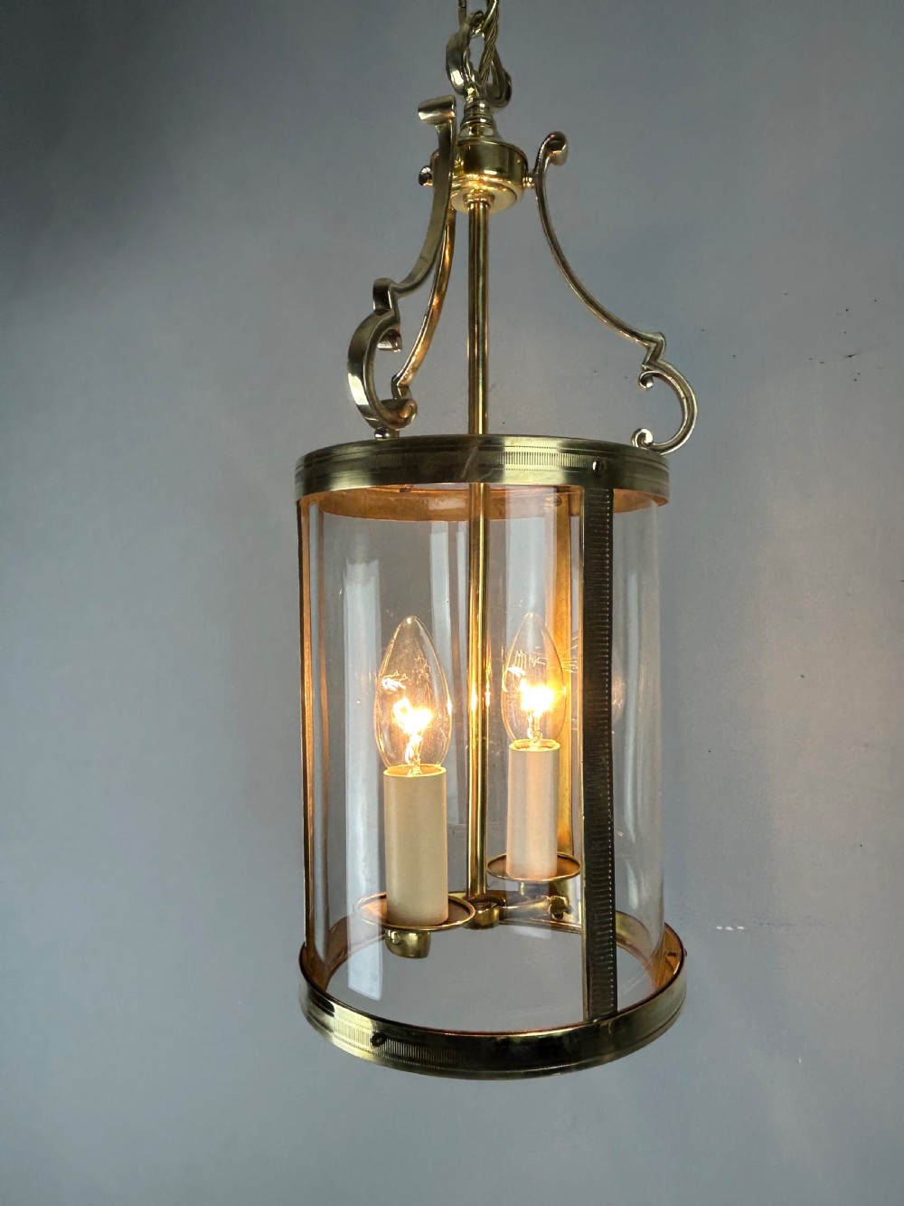 French Polished Brass Twin Light Lantern View V