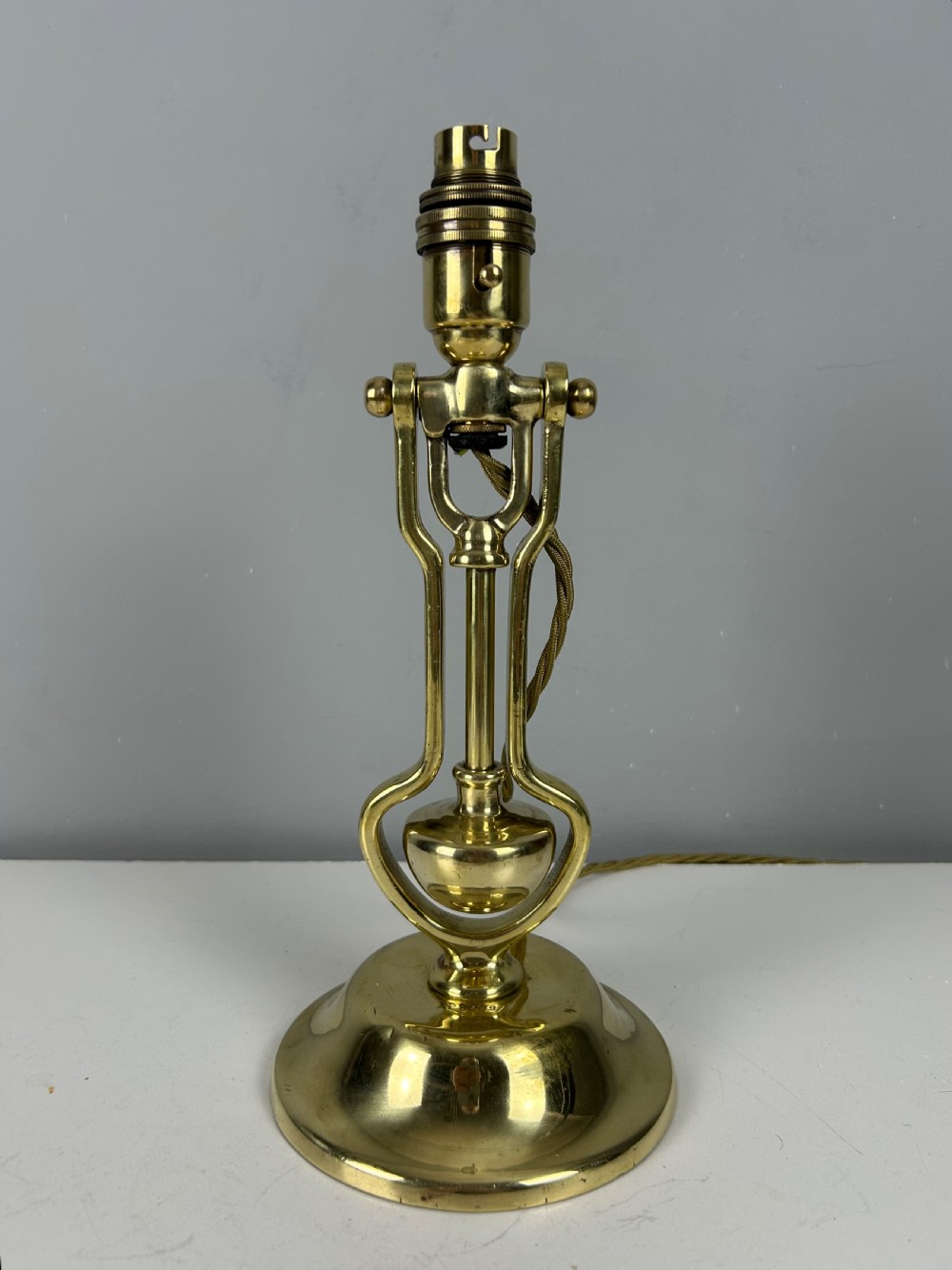 Brass Gimbal Table Lamp By William Mcgeoch, Rewired and PAT tested 