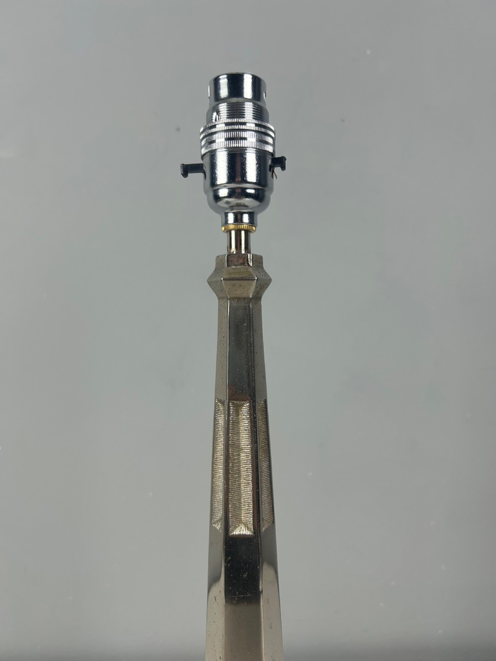 Paris Art Deco Chrome Table Lamp, Rewired  View VII