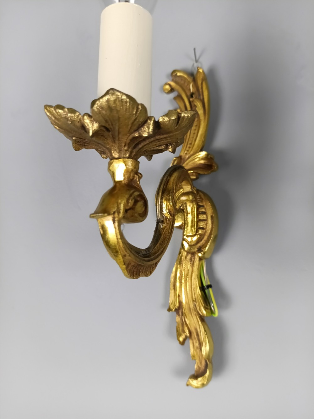Pair Of French Gilt Brass Single Arm Wall Lights View II