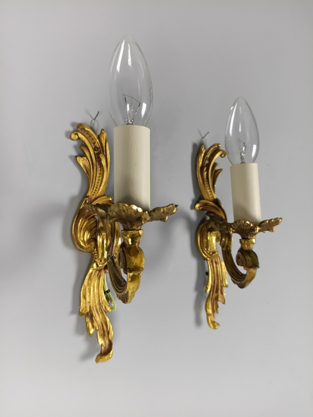 Pair Of French Gilt Brass Single Arm Wall Lights View III