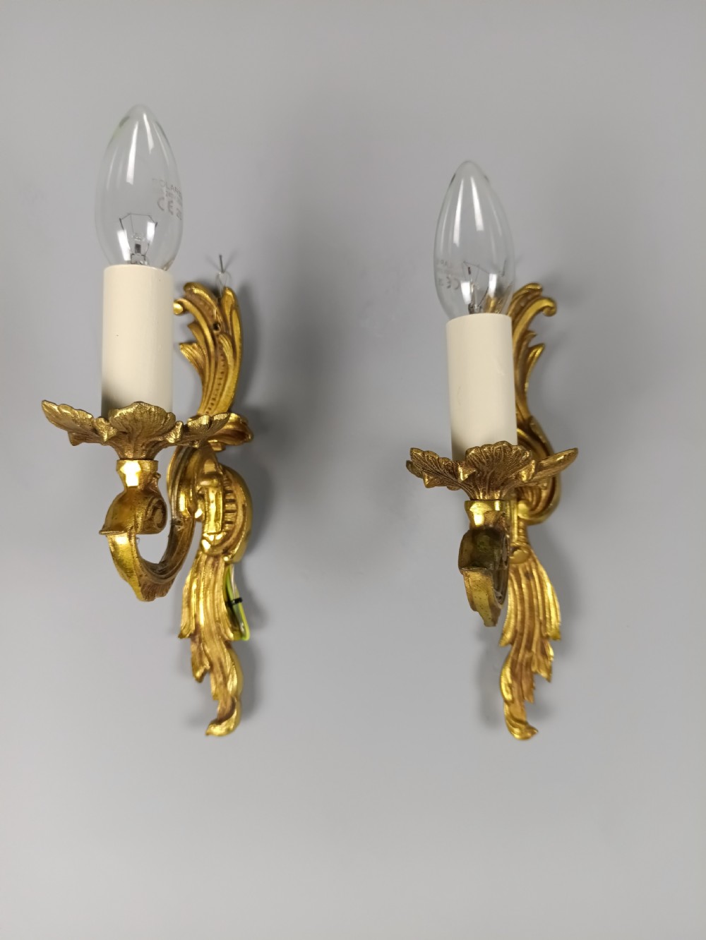 Pair Of French Gilt Brass Single Arm Wall Lights View IV