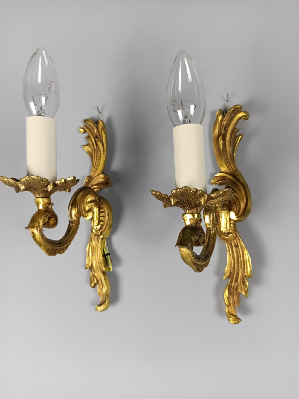 Pair Of French Gilt Brass Single Arm Wall Lights View VI