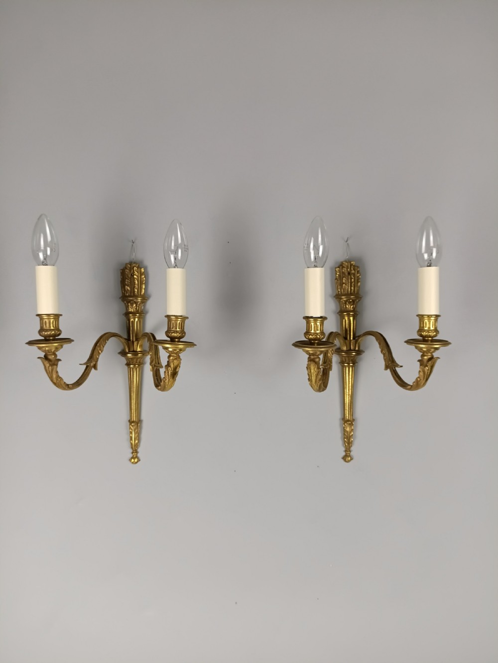 Pair of French Gilt Brass Empire Wall Lights 