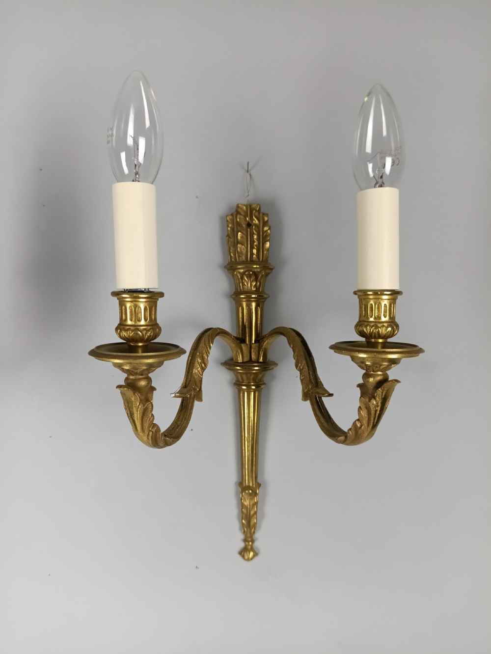 Pair of French Gilt Brass Empire Wall Lights  View II