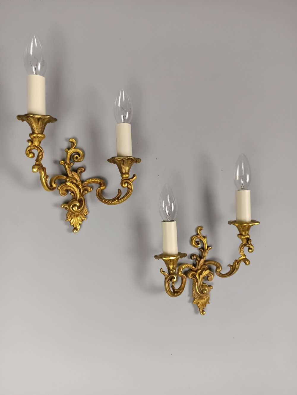 Pair Of French Gilt Brass Wall Lights View VIII