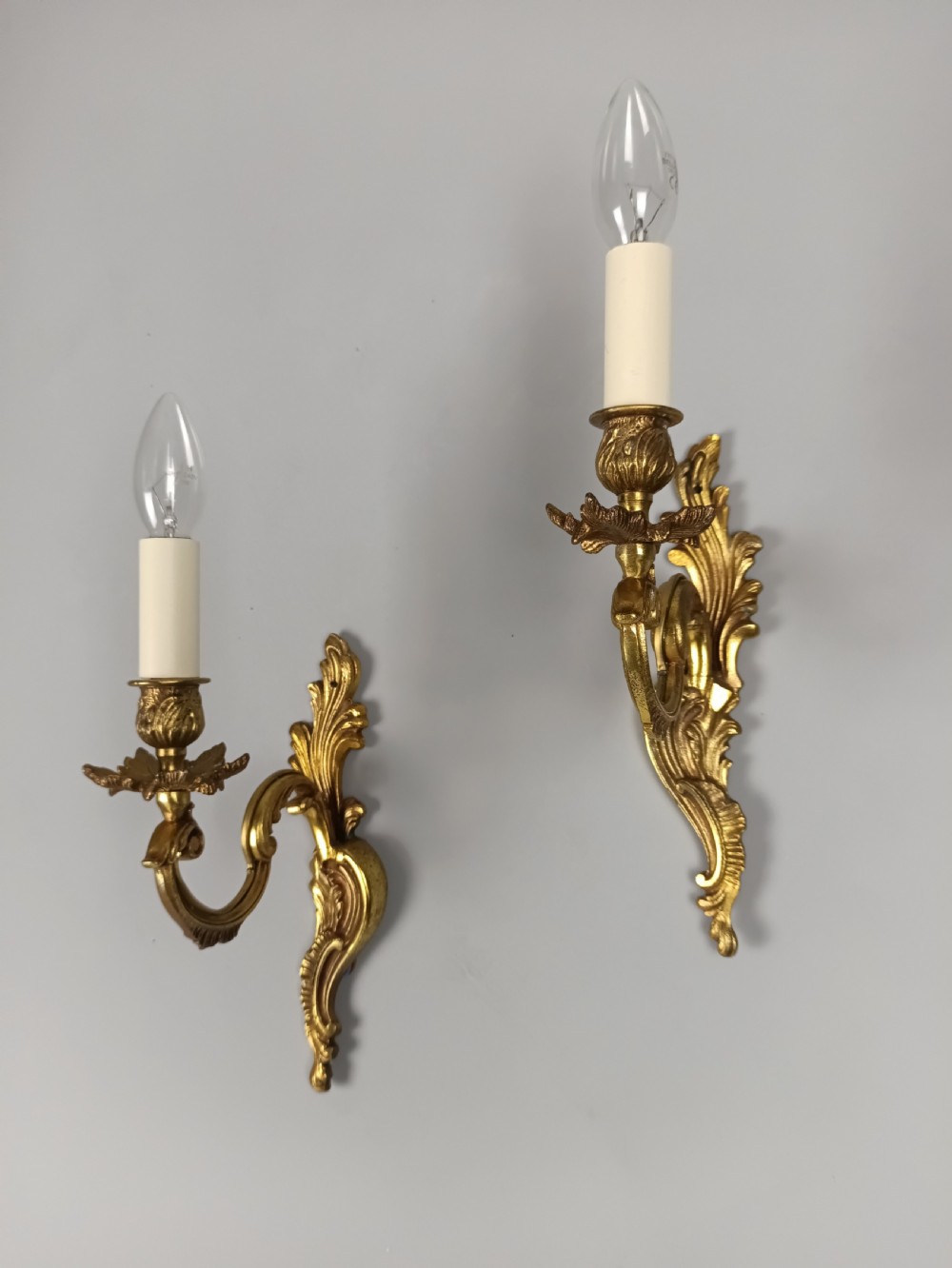 Pair Of French Gilt Brass Single Arm Wall Lights View II