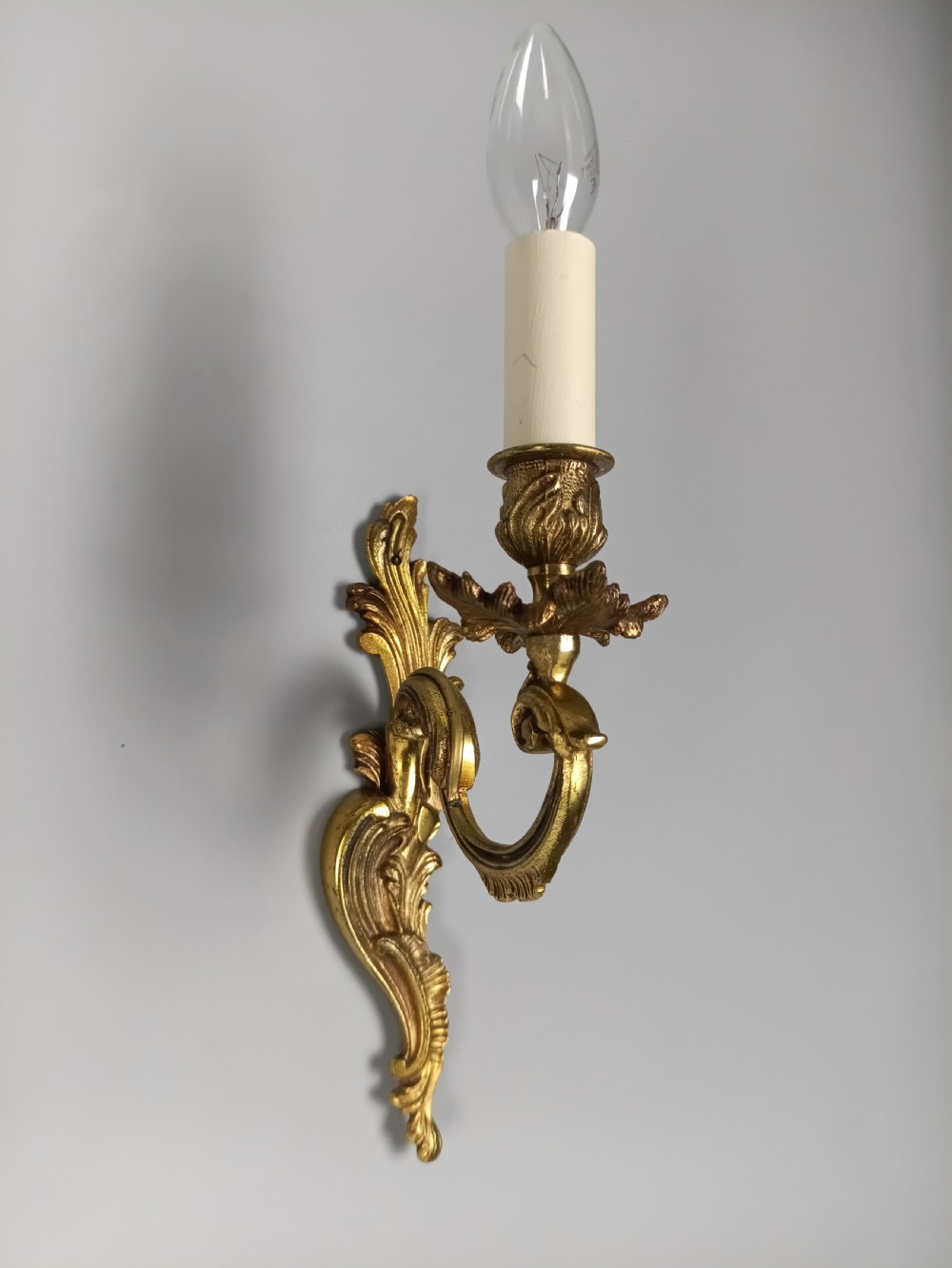 Pair Of French Gilt Brass Single Arm Wall Lights View IV
