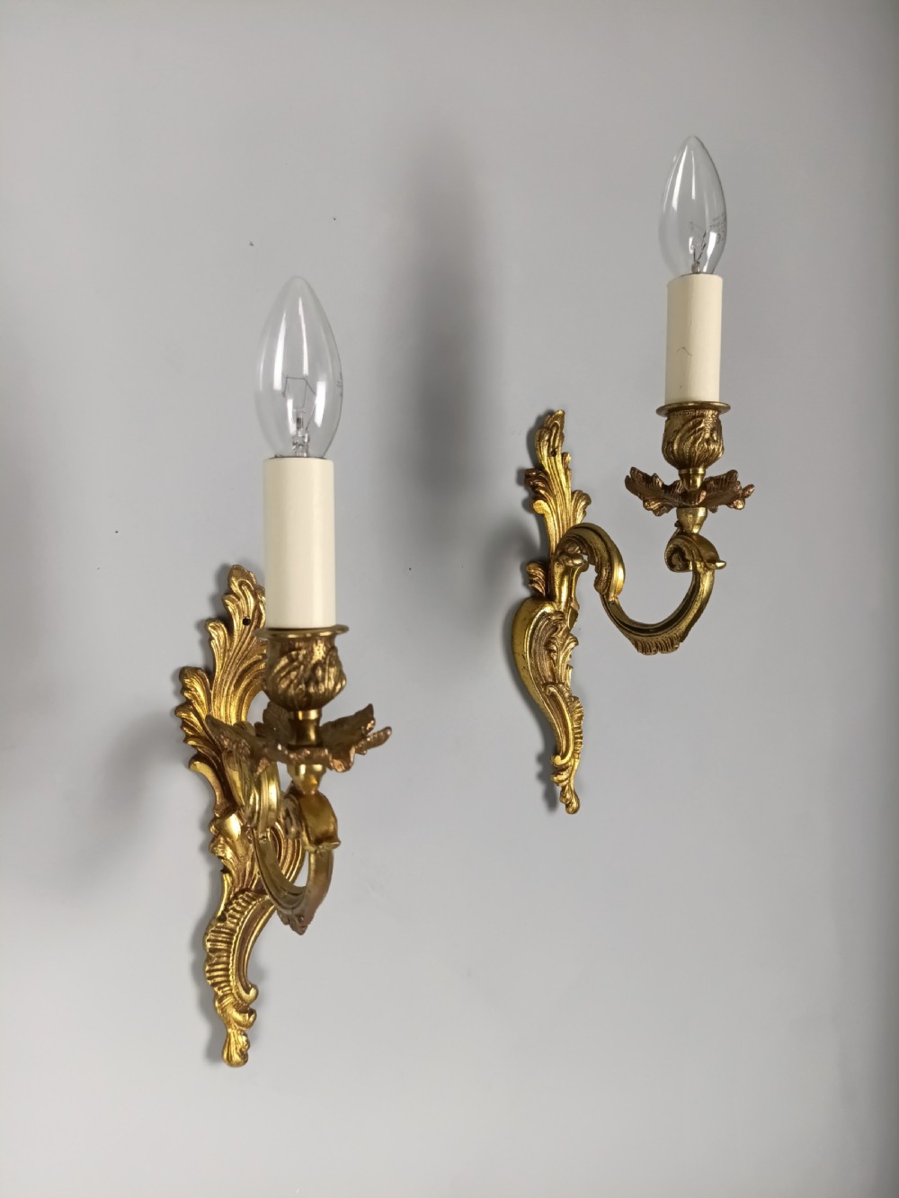 Pair Of French Gilt Brass Single Arm Wall Lights View VII