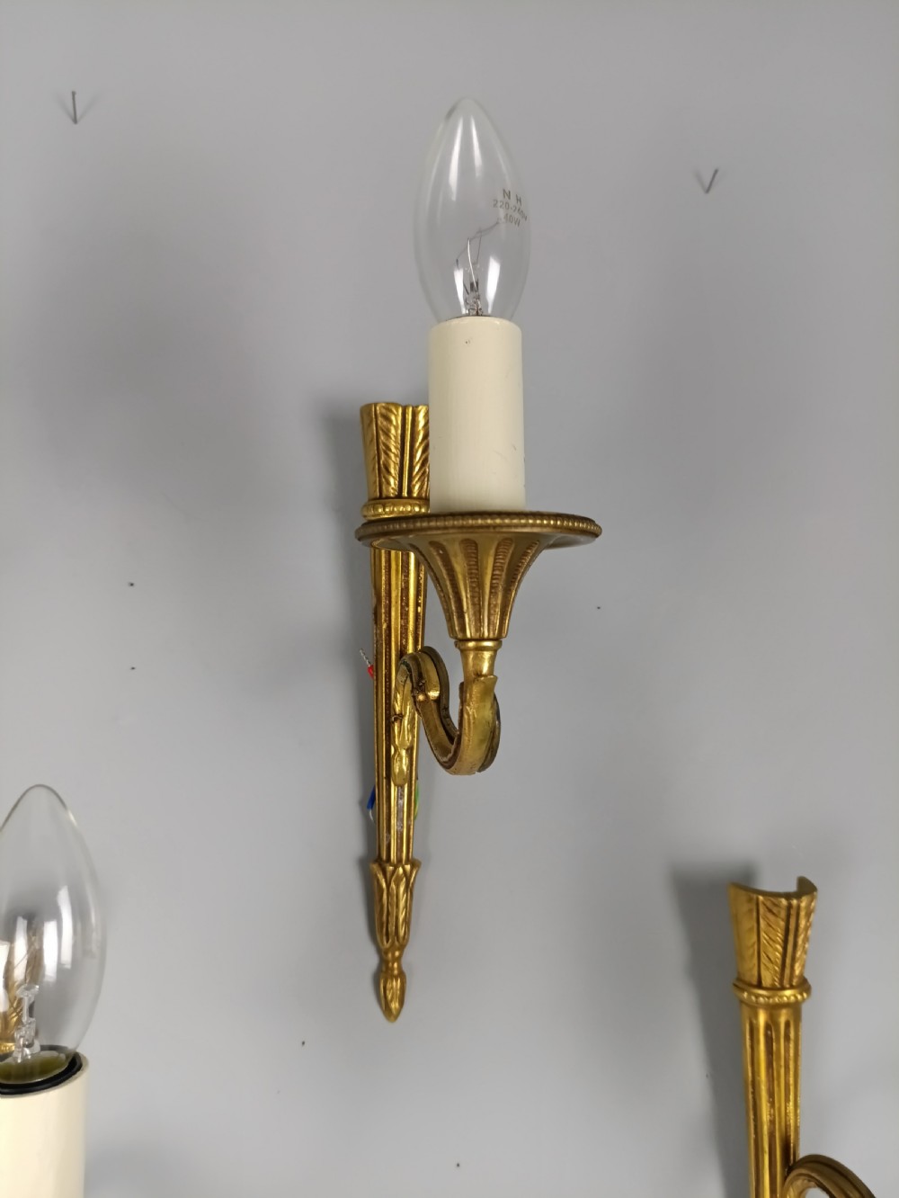 Set of 4 French Gilt Bras Single Arm Wall Lights  View V