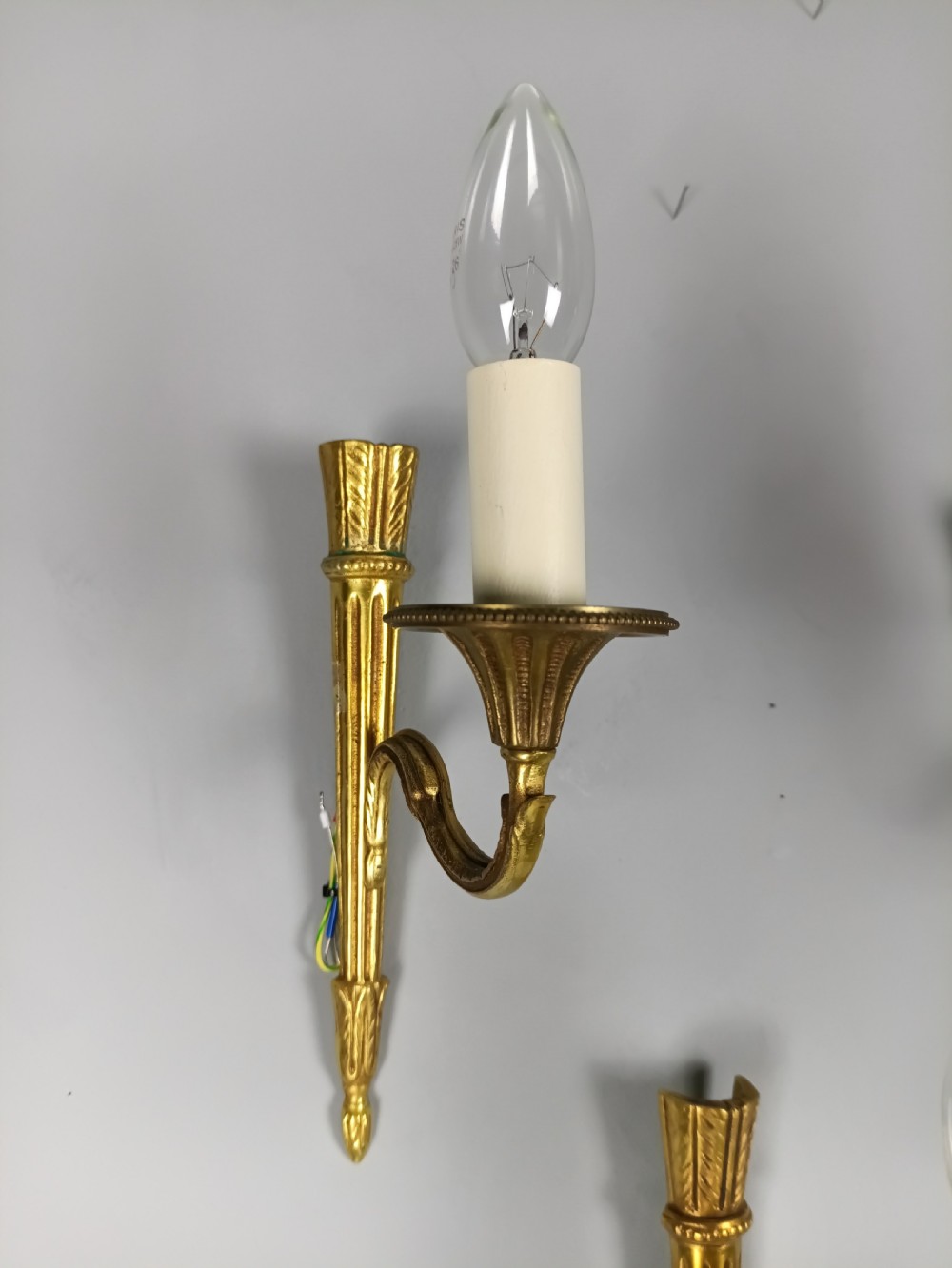 Set of 4 French Gilt Bras Single Arm Wall Lights  View VI