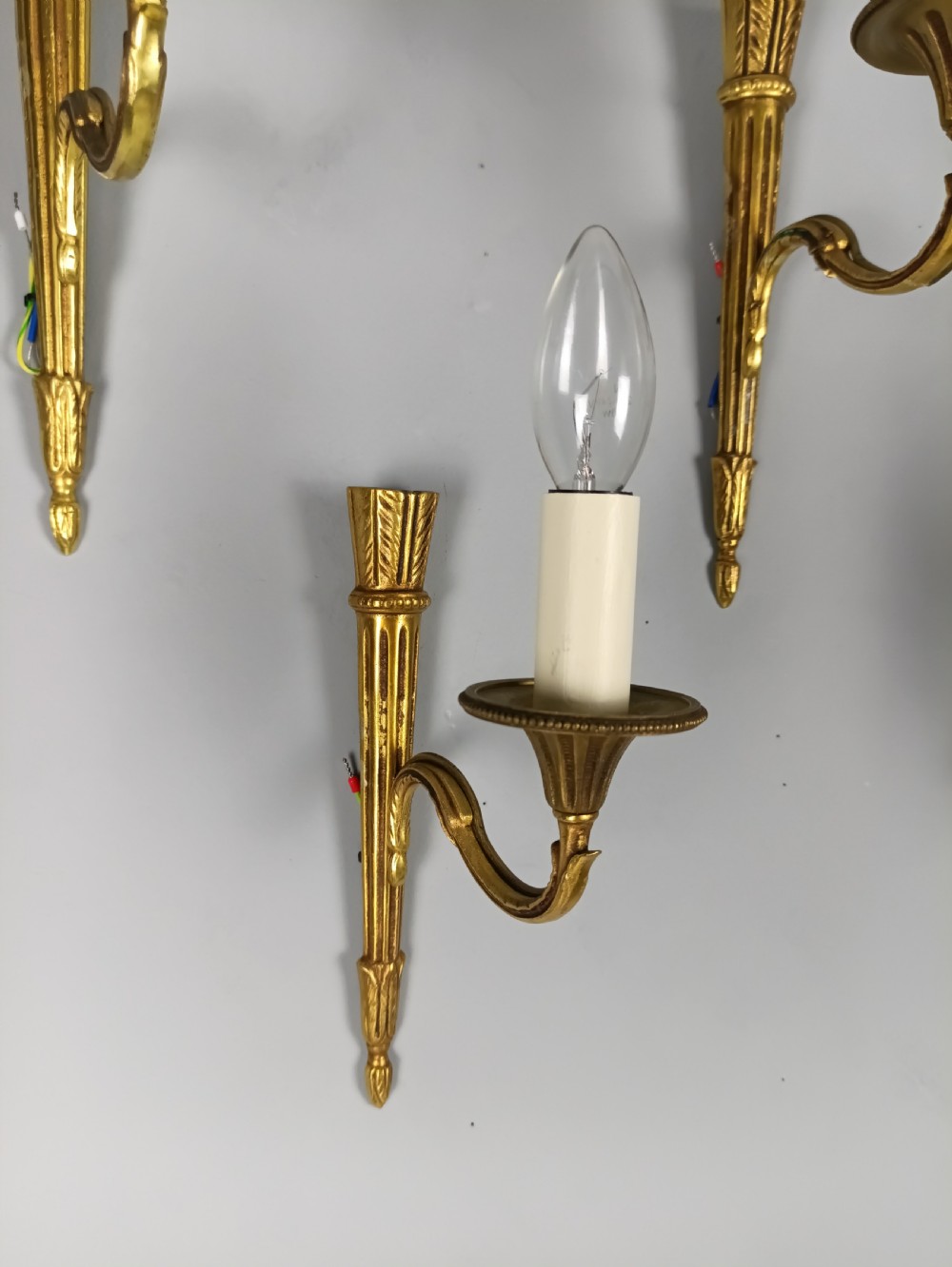 Set of 4 French Gilt Bras Single Arm Wall Lights  View VII