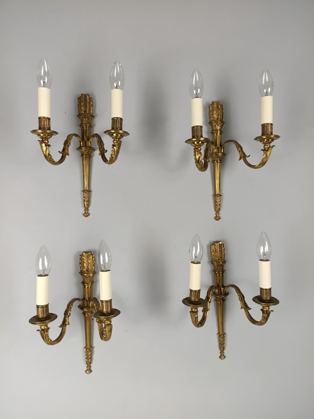 Set Of 4 French Gilded Empire Wall Lights View III