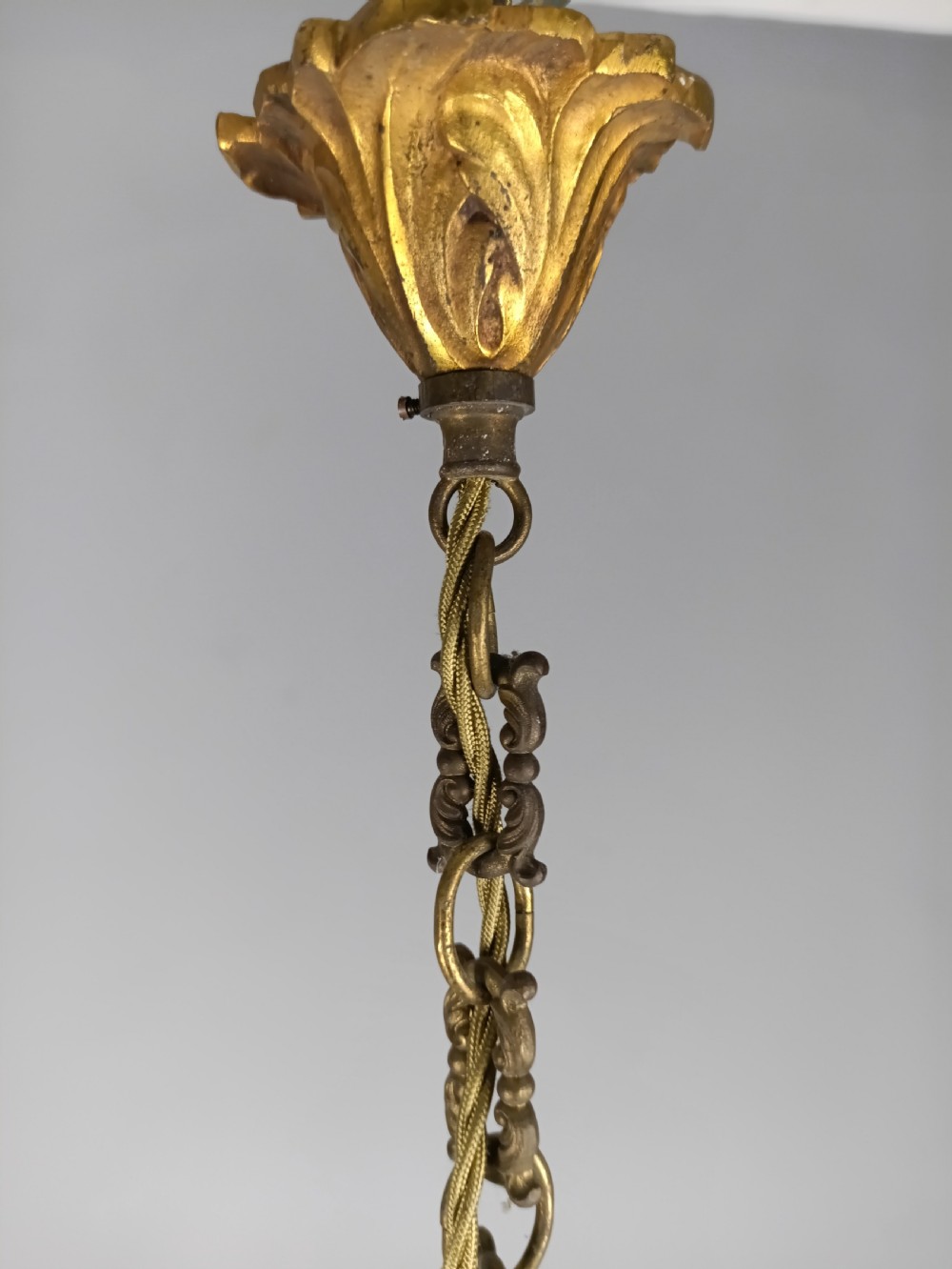 French Gilded & Crystal 4 Light Chandelier View V