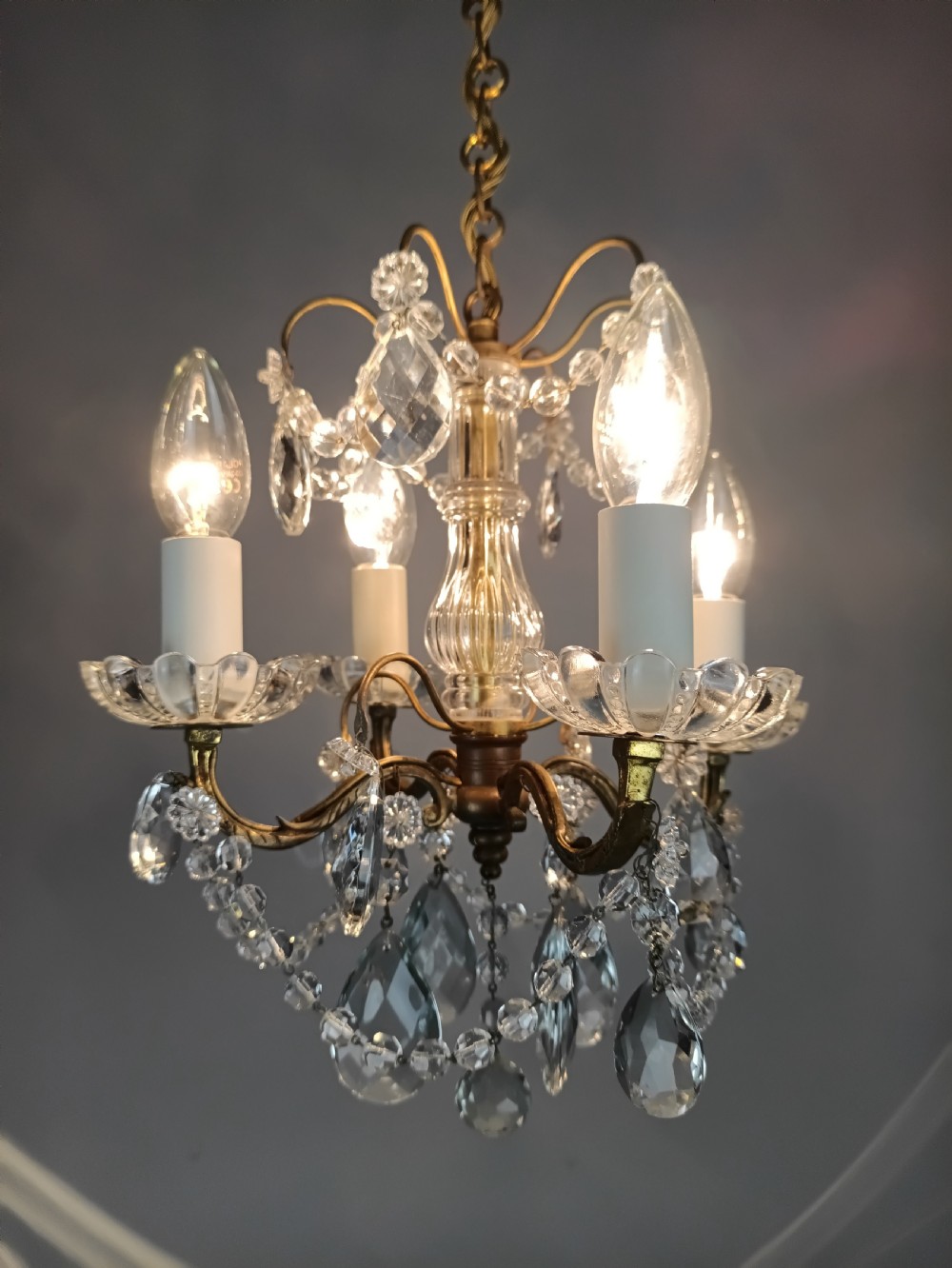 French 4 Light Mini Crystal Chandelier View IV