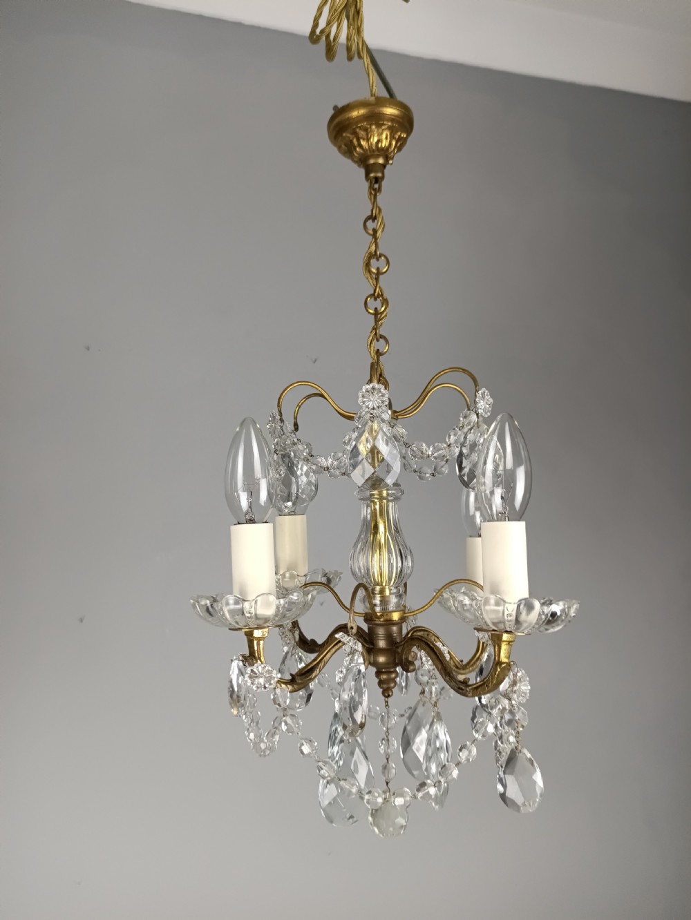 French 4 Light Mini Crystal Chandelier View VI