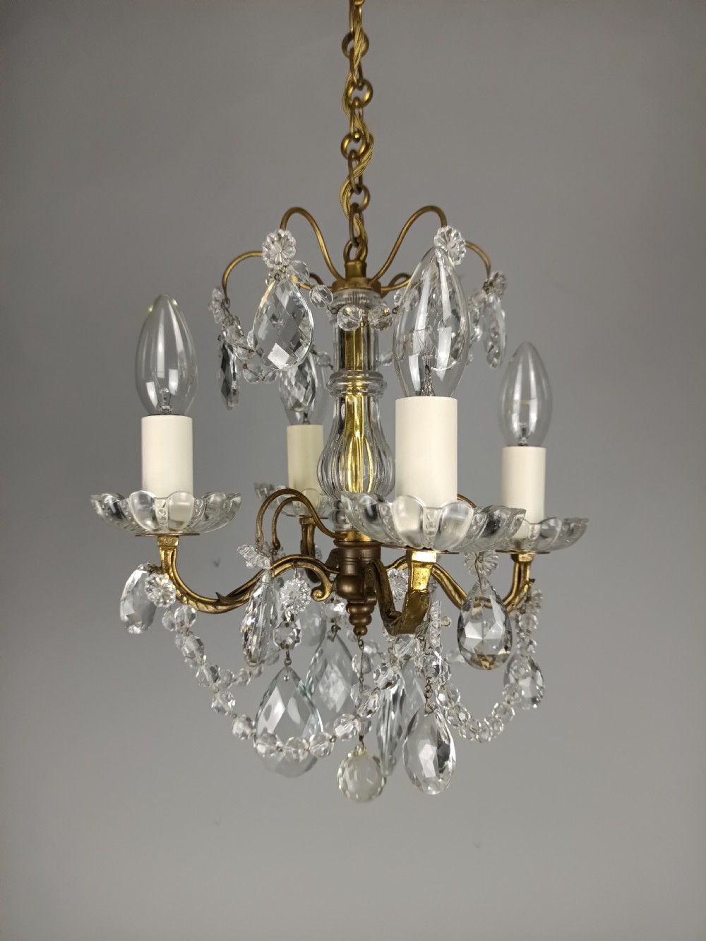 French 4 Light Mini Crystal Chandelier View X