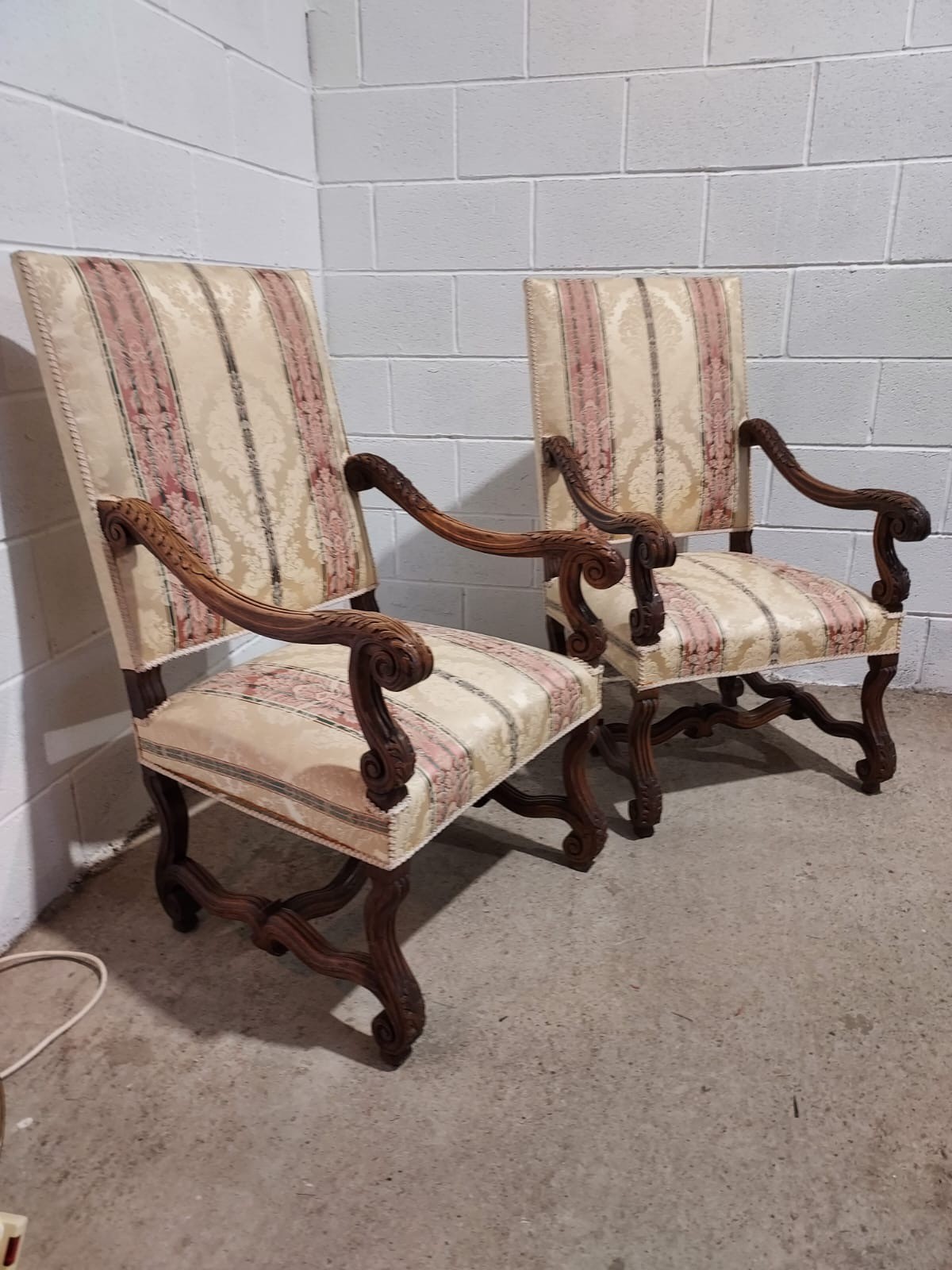 A Pair Of 19th Century French Carved Walnut Armchairs