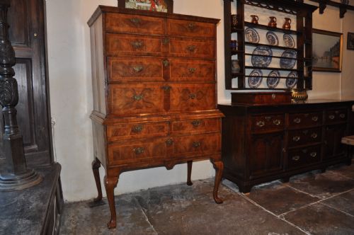 walnut chest on stand - CATEGORY: ANTIQUE CHEST OF DRAWERS - DATED 