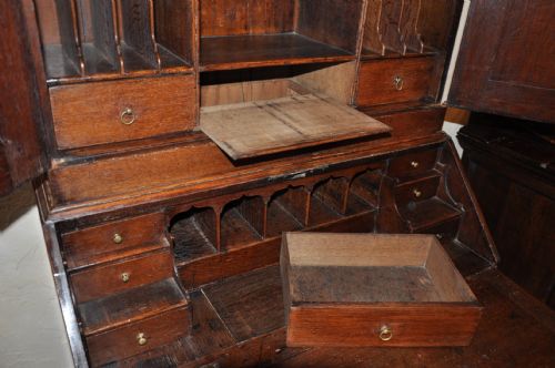 OAK BUREAU BOOKCASE - ADDITIONAL PHOTO 4