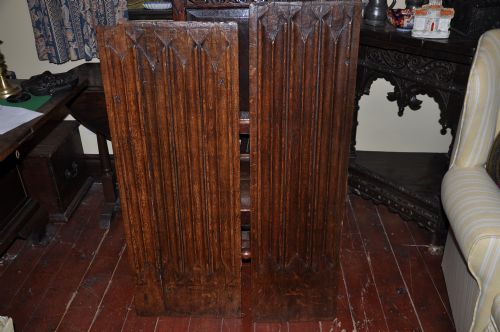 oak linen fold panels - CATEGORY: ANTIQUE MISCELLANEOUS - DATED 
