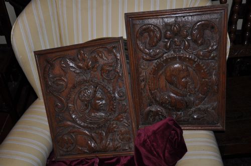 a pair of romayne heads - CATEGORY: ANTIQUE MISCELLANEOUS - DATED 