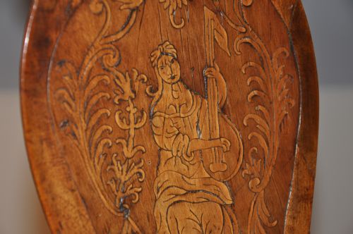 PAIR OF WALNUT MARQUETRY CHAIRS - ADDITIONAL PHOTO 4