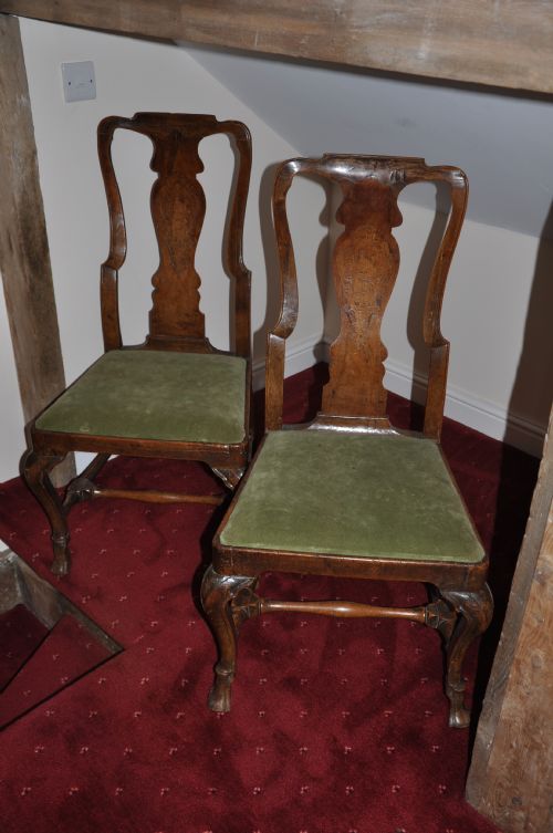 PAIR OF WALNUT MARQUETRY CHAIRS - ADDITIONAL PHOTO 8