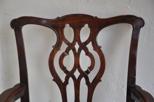 MAHOGANY CHIPPENDALE ARMCHAIR - ADDITIONAL PHOTO 4