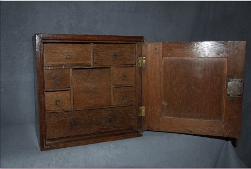EARLY 18TH CENTURY OAK SPICE CUPBOARD - ADDITIONAL PHOTO 1