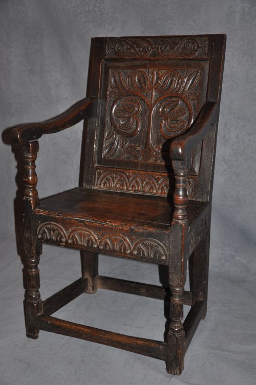 Early 17th Century Oak Wainscot Chair